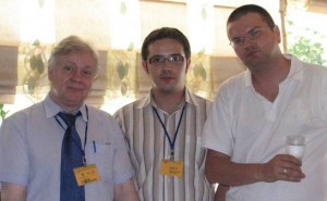 The teachers from Group 8 (Public Policy Making and EU Perspectives for Multiethnic Societies) - from right to left: Prof. Zhidas Daskalovski Ph. D. (University of Bitola, Macedonia), Diogen Hadzi-Kosta Milevski (Teaching Assistant, University of Bitola), Hans-Jürgen Zahorka (LIBERTAS Institute) 