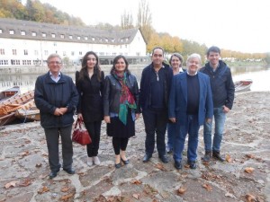 Group picture between the Tübingen “Casino” (former French Army Officers Mess where the meetings were held) and the Neckar River; from left to right Hans Jørgen Lorenzen (Denmark), Ofelya Sargsyan (Germany), Consuelo Garcia (Spain), Carlos Belmonte (Spain), Ute Hirschburger (Germany, Hans-Jürgen Zahorka (Germany), Aleksandar Miykov (Bulgaria)